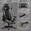 RaDEWAY Gaming Chair With Footrest, Ergonomic High-Back Leather Racing Computer Chair Home Office Chair With Headrest, Footrest and Lumbar Support