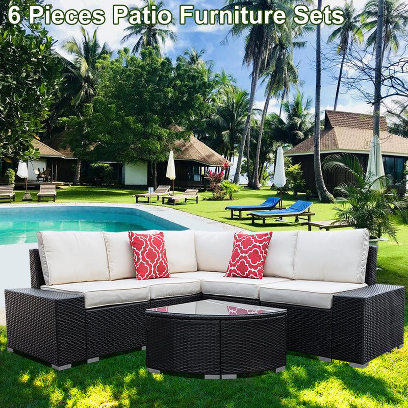 Radeway 6 Piece Rattan Patio Furniture Set - Image 6
