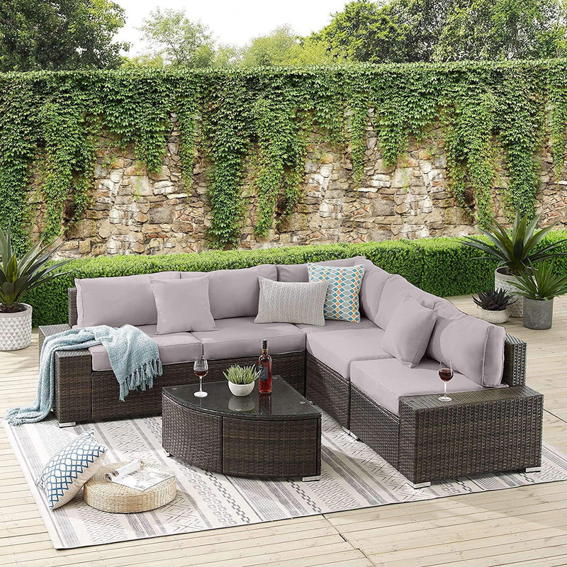 Radeway 6 Piece Rattan Patio Furniture Set - Image 13