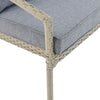 Windham All-Weather Wicker Two-Seat Outdoor Light Gray Bench with Dark Gray Cushions
