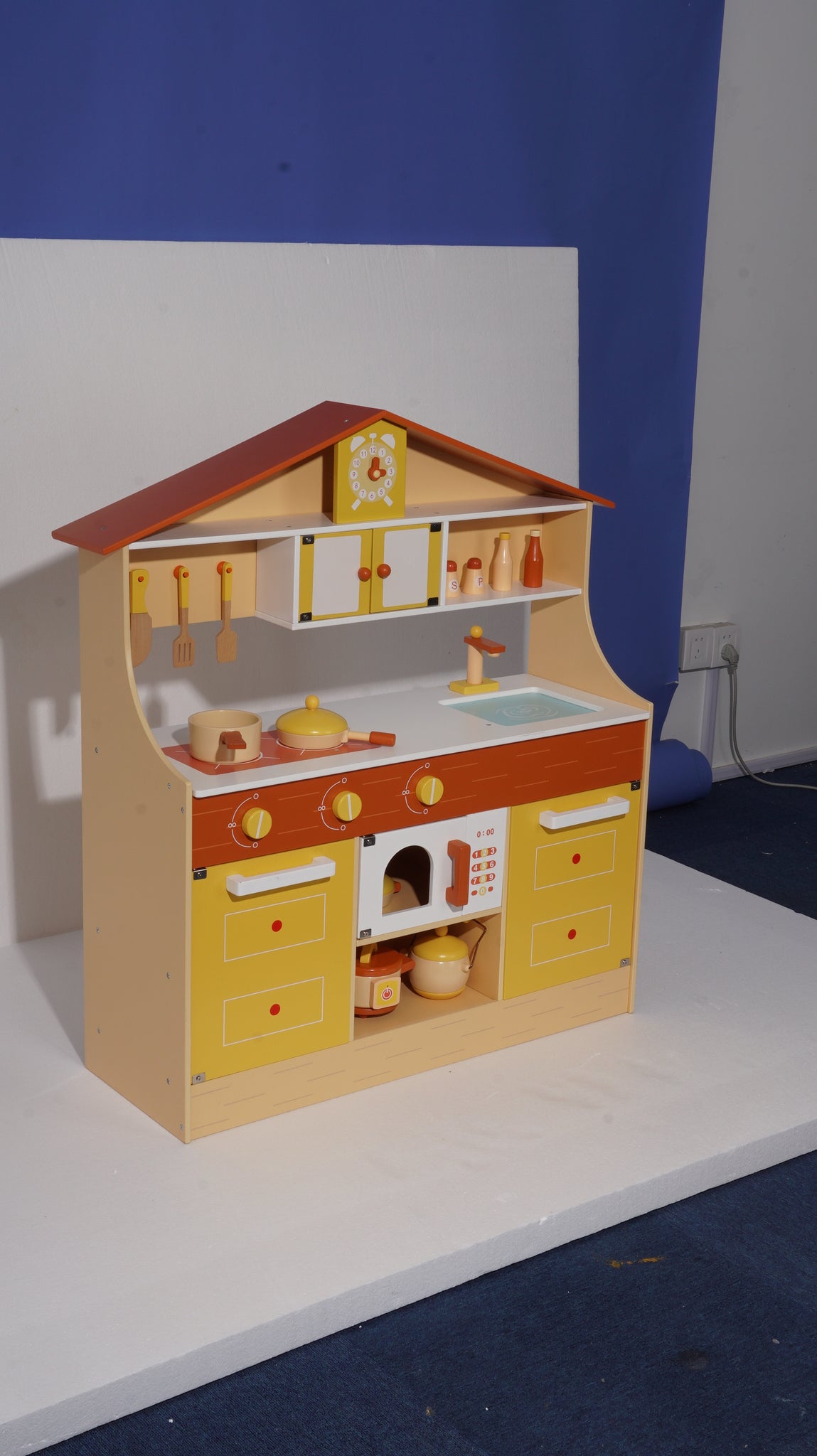 Wooden Pretend Play Kitchen Set for Kids Toddlers, Toys Gifts for Boys and Girls