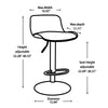 Bar Stools Set of 2 for Kitchen Counter Adjustable Counter Height, Tall Barstools Kitchen Island Stools, White, with Cushion