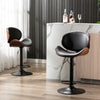 RaDEWAY Bentwood Adjustable Bar Stools , Upholstered Swivel Barstool, Mix color PU Leather Barstools (Set of 2)