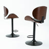 RaDEWAY Bentwood Adjustable Bar Stools , Upholstered Swivel Barstool, Mix color PU Leather Barstools (Set of 2)