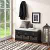 Homes Collection Wood Storage Bench with 3 Drawers and 3 Baskets