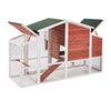77.9-Inch Wooden Chicken Coop and Rabbit Hutch - Pet