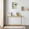 RaDEWAY console table, Marble aboards panel, metal legs, Rectangle 41.73" L , White