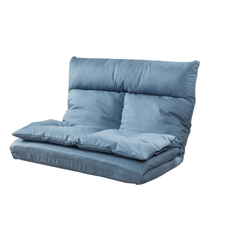 Folding Futon Sofa Blue - Front View