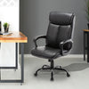 High Back Office Chair - Executive Bonded Leather Computer Desk Swivel Task Chair W/Rocking Function, Black